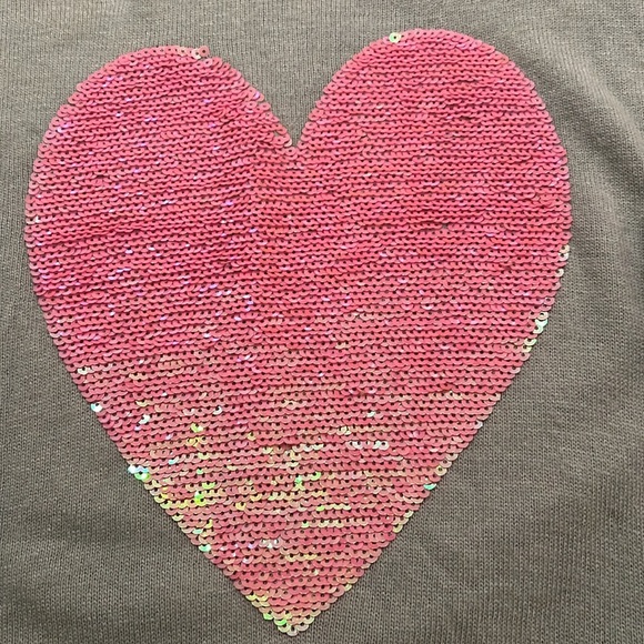 Wildfox White Label Light Material Teal Sweater With Pink Sequin Heart Size L - Picture 6 of 11